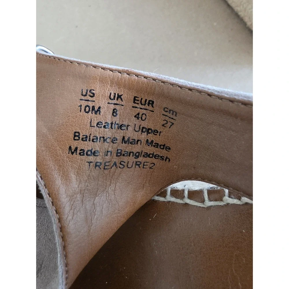 Franco Sarto Suede Espadrille Wedge Sandals Size 10 Beige Solid Casual